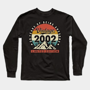 20 Years Of Being Awesome Vintage 2002 20th Birthday 20th Birthday Gift Long Sleeve T-Shirt